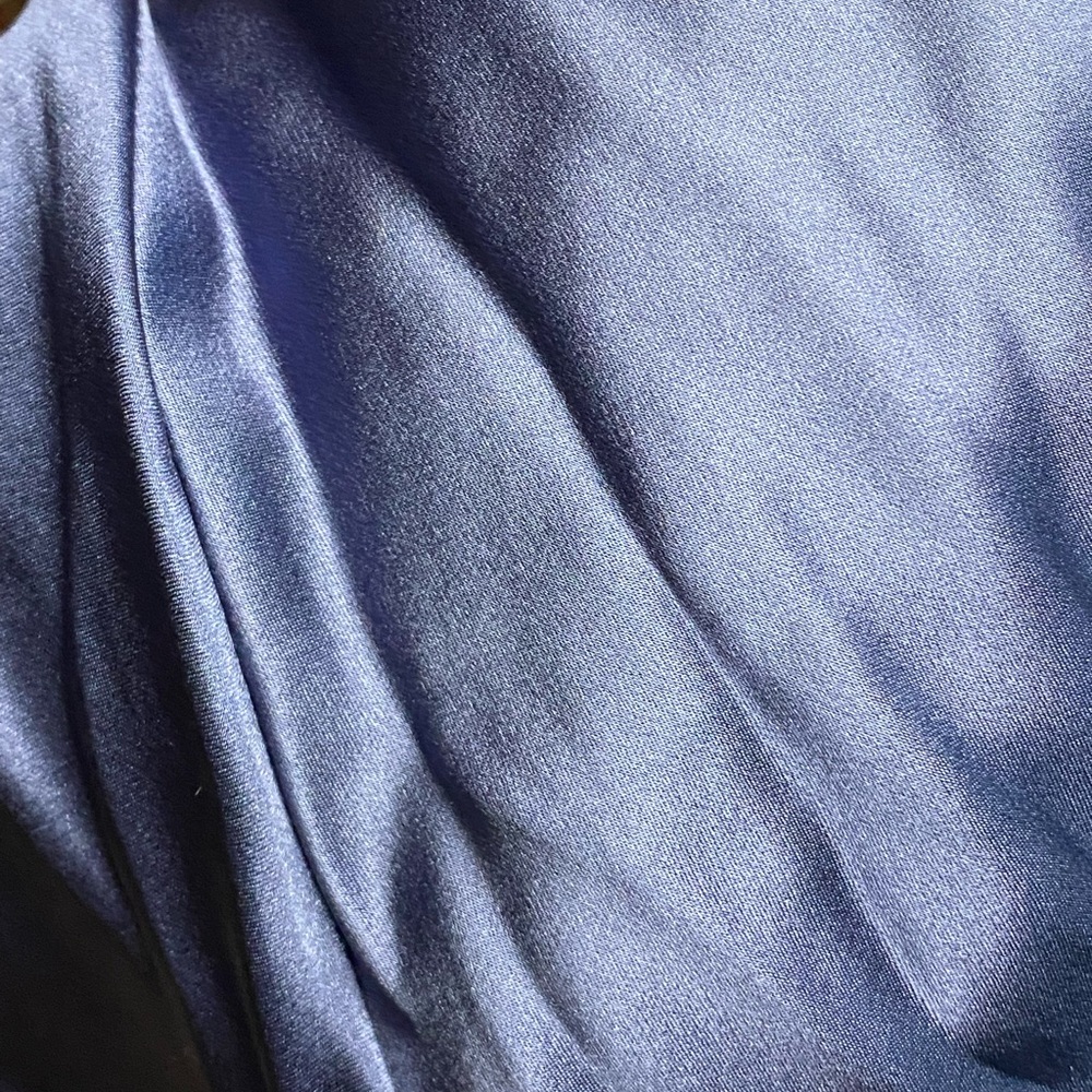 Vintage Y2K 100% Silk Blue Slip Dress Cowl Neck Silk Dress Backless Dress Prom - Picture 15 of 15